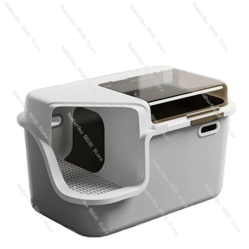 

Corridor type fully enclosed cat litter box, anti-splash and deodorizing flip cover heightened, cat toilet