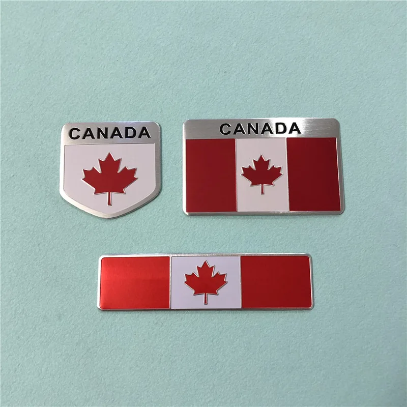 Canada Flag Metal Car Emblem, 3D Aluminum Canadian Maple Leaf Decal, Patriotic Sticker for Auto, Truck, SUV & Bumper