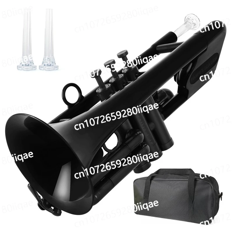 Short Trumpet Beginner Cornet Plastic Cornet B Flat C Key Wind Instrument