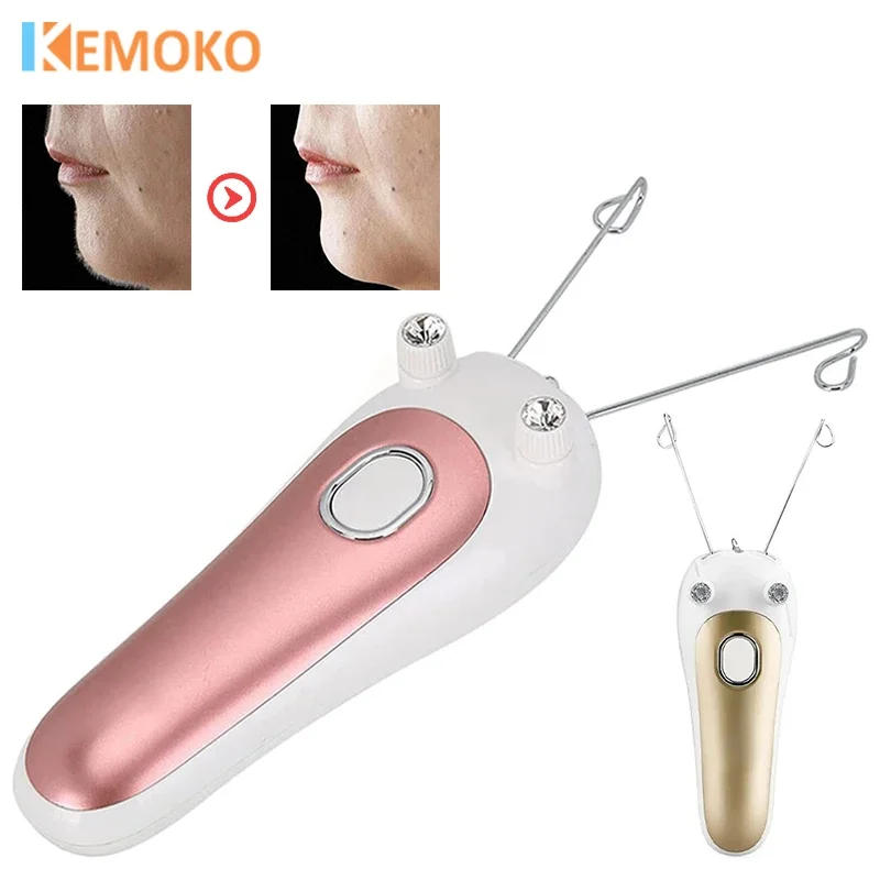 

Electric Cotton Thread Epilator Women Facial Hair Remover Defeatherer Instant Hair Removal Threading Depilatior Mini Lady Shaver