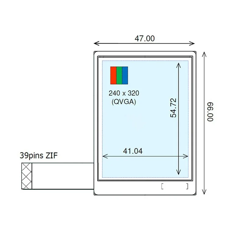 

COM27H2P23XLC 2.7 Inch Screen Display 240×320 Resolution RGB Vertical Stripe Sunlight Readable Industry Lcd Screen Replacement