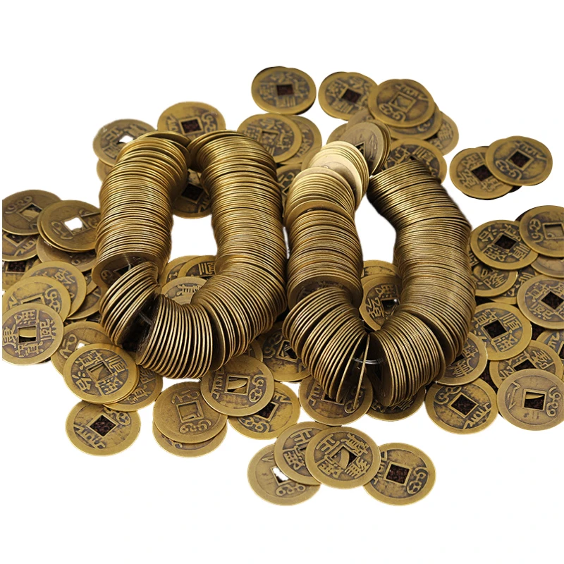 

100Pcs Chinese Feng Shui Lucky Coins Craft Blessing Ancient Antique I Ching Currency Retro Collectible Curio Souvenir