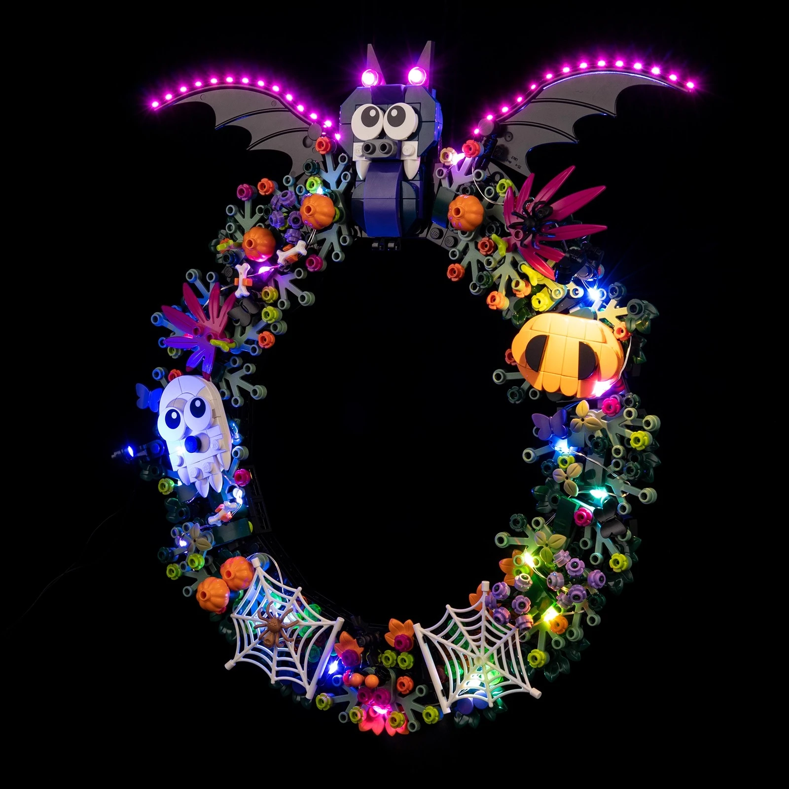 Conjunto de iluminação LED adequado para LEGO Halloween Wreath 40825 Presente de iluminação (não inclui blocos de construção)