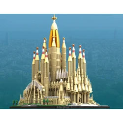 3099PCS MOC Sagrada Familia Model Bricks Basilica and Temple Expiatori de la Sagrada Familia Building Block Toys For Kid Gifts