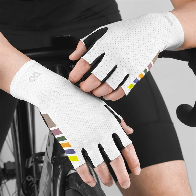 WEST BIKING Summer Half Finger Cycling Gloves Ultralight Breathable Road Bike Racing Gloves Anti-Slip SBR Pad Cooling Sport Gear