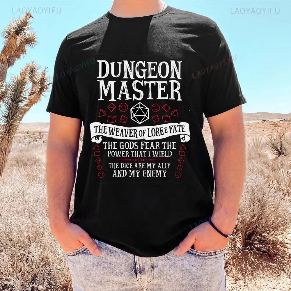 Fantasy RPG Swords Don't Kill People Dungeon Game Masters Do 100% Cotton Man T-Shirt Dungeon Gamer Dragon Dice Streetwear Tops