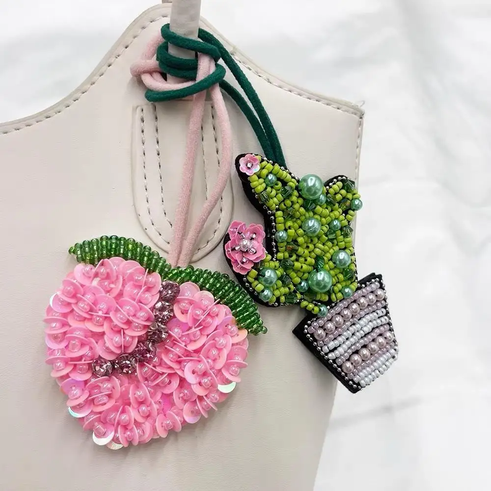 

Fruit Series Bag Charms Hanging Rope Girl's Bag Lanyard Rhinestone Hanging Rope Keyring Bag Pendant Patches Applique Bag Lanyard