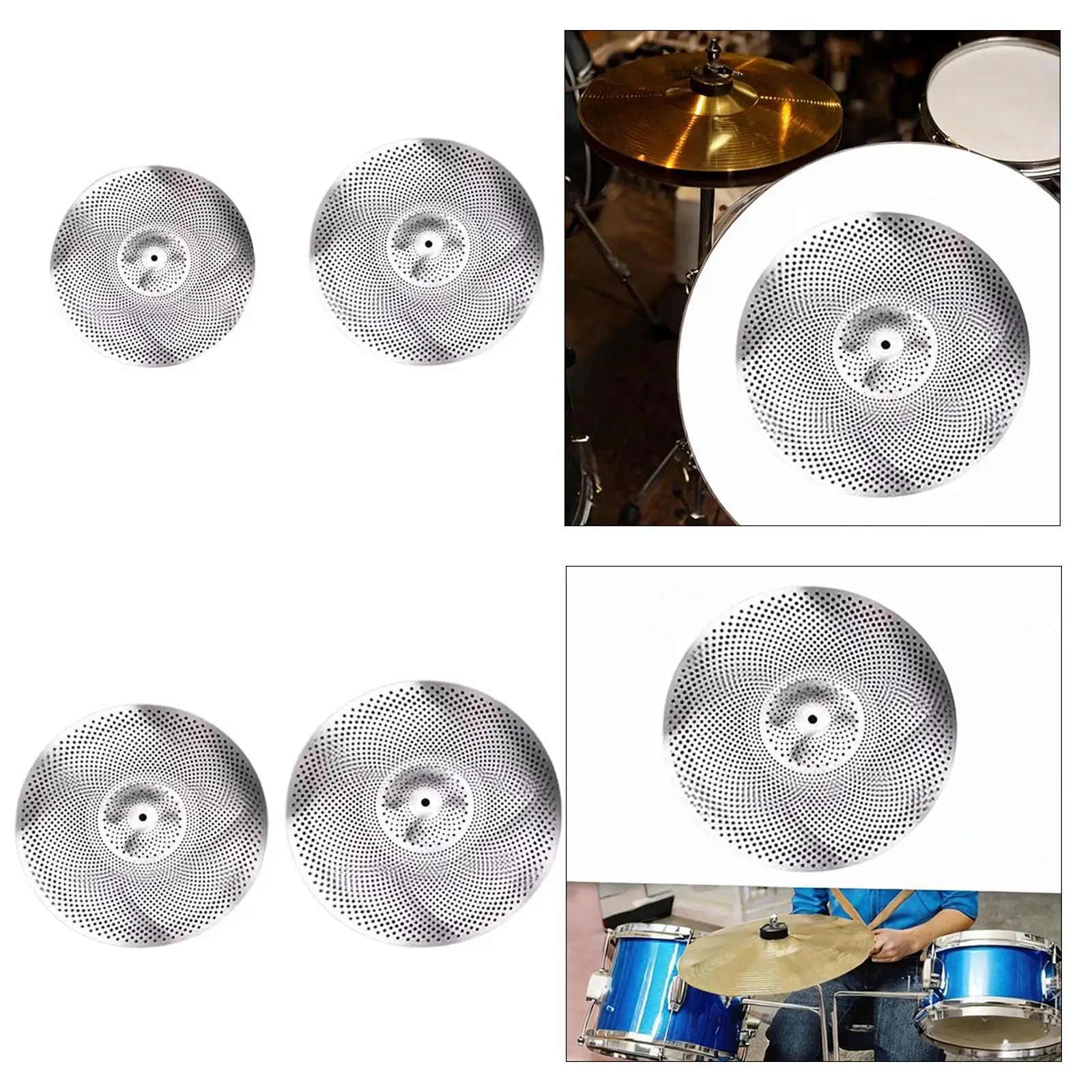 Low Volume Cymbal Drum Cymbal ทนทานสําหรับ Drmmer Practice,กลองอุปกรณ์เสริม,น้ําหนักเบา Mute Cymbal Quiet Cymbal สําหรับผู้เริ่มต้น