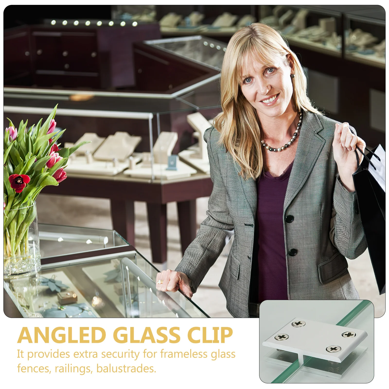 

2pcs Glass Clamp Bracket For 8-10Mm Glass Panel Railing Fixation Clips Aluminum Holder Balustrade Tea Table Cabinet Support