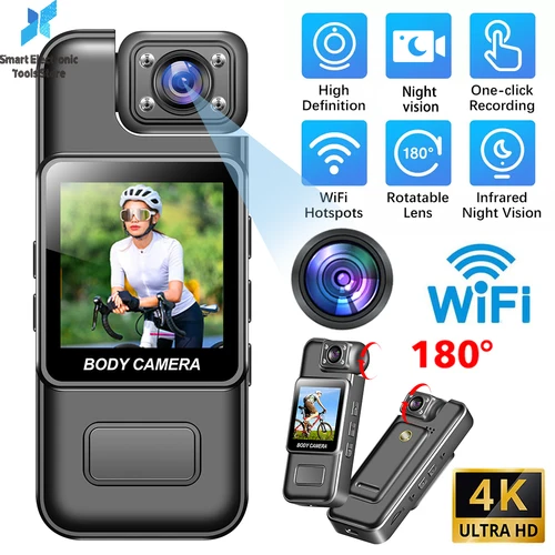 Ultra HD4K WiFi Mini cámara grabadora de vídeo Digital portátil cámara corporal de policía visión nocturna infrarroja deportes DV DVR pequeña videocámara