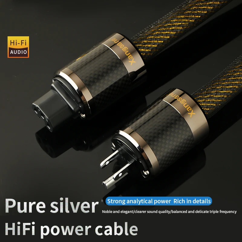 Grey rycerz Sterling Silver HiFi US/EU przewód zasilający wzmacniacz głośnika HiFi kabel połączenie kablowe Audio