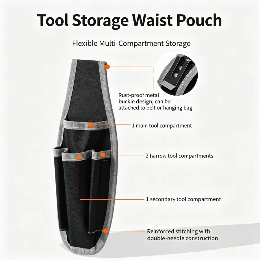 1pc Utility Mini Tool Organizer Pouch with Belt Clip,Multi-Pocket Design for Electricians,Construction Workers,Tool Organization
