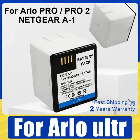 2440mAh Rechargeable Battery 7.2V Lithium Battery Pack For Arlo PRO / PRO 2 NETGEAR A-1 Camera Batteries Monitoring Device