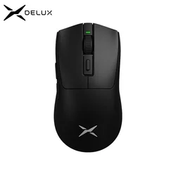 Delux-ratón inalámbrico M600 para videojuegos, dispositivo PMW3325, 49g, ligero, 2,4G, conexión de modo Dual, Macro, recargable, para PC