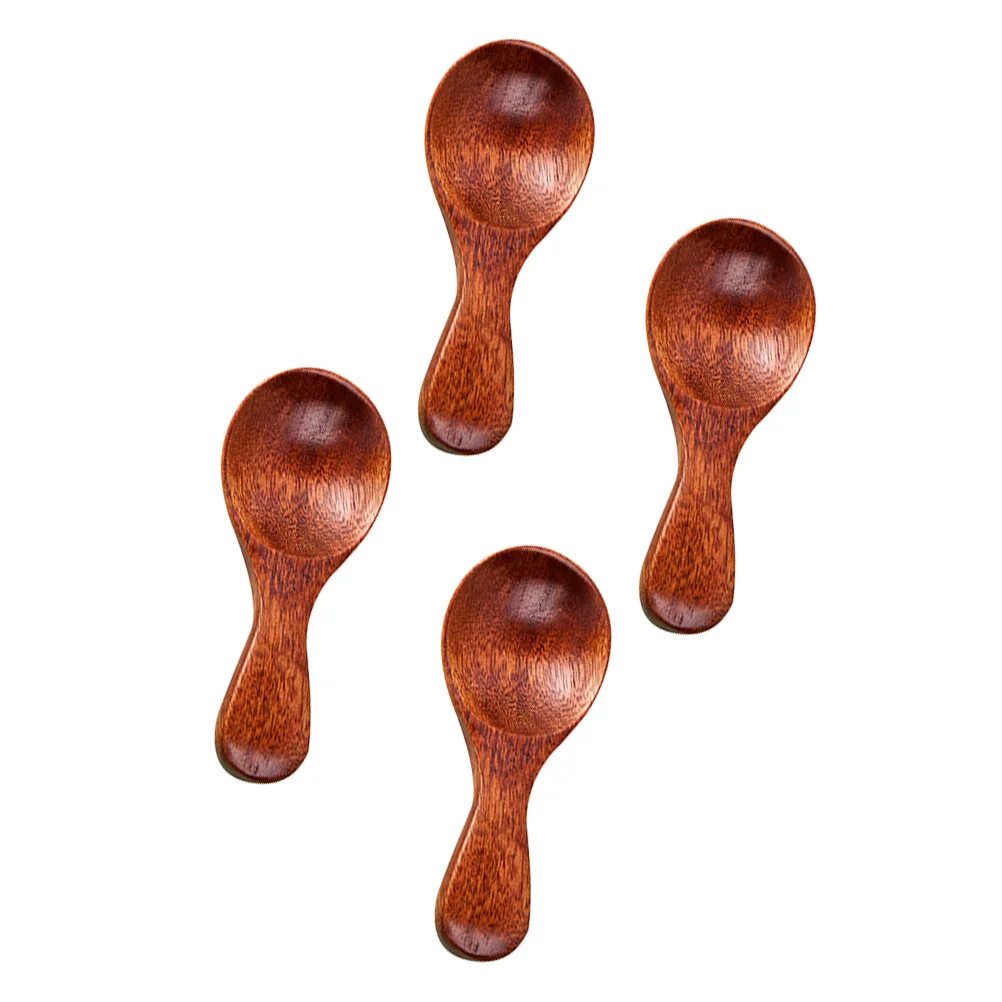 

4Pcs Wooden Spoons Small Mini Milk Powder Spoons Dessert Teaspoons Heat Resistant Safe Use Wooden Teaspoons
