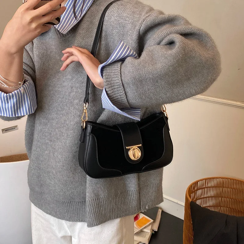 

2025 Vintage Underarm Bag for Women, Genuine Leather Multi-way Shoulder Crossbody Purse, Retro Chic Large Capacity Tote