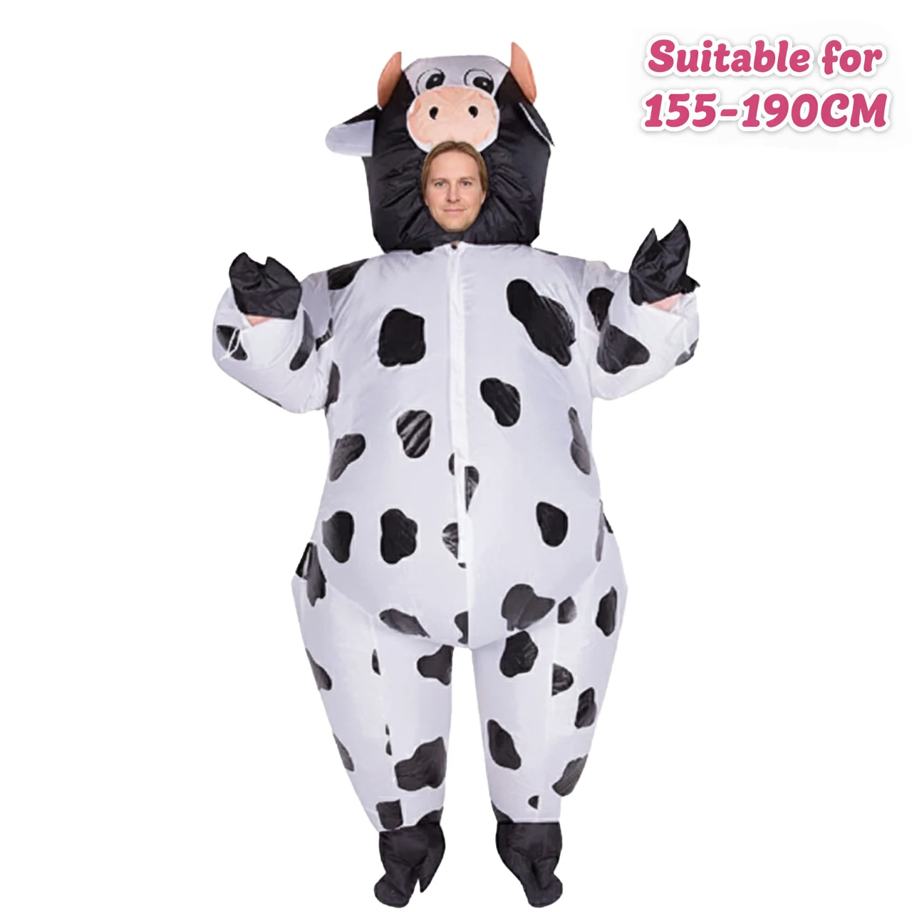Adult Inflatable Cow Costume Funny Blow Up Animal Suit Unisex Party Cosplay Holiday Gift