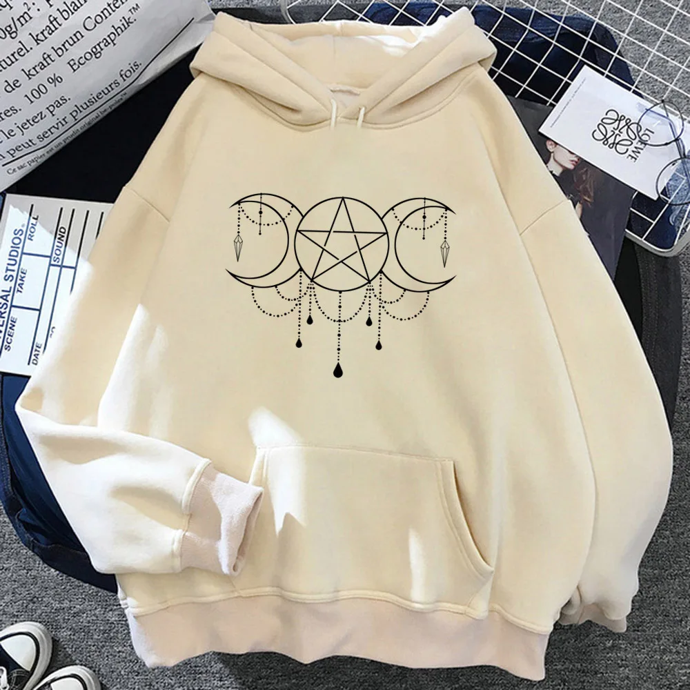 Witch Triple Moon hoodie harajuku trendy printed design designer comfortable elegant girl pullover pattern soft fabric elegant