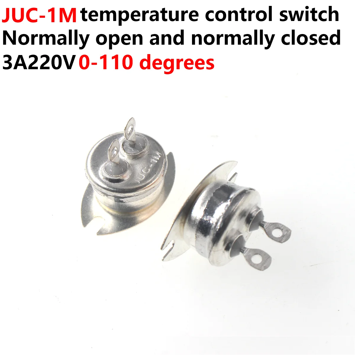 

2pcs Temperature Temperature control switch JUC-1M 3A 220V 5/10/20/30/40/50/60/70/80/100/110C degrees Normally open closed