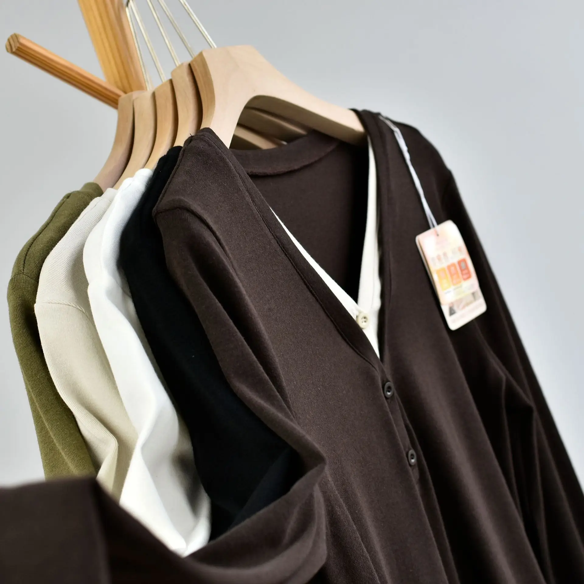 

Slimming Effect Swan Ne Knitted Long Sve T-irt V-Ne Base irt Color Blo Winter Faion Women's Premium Knitwear