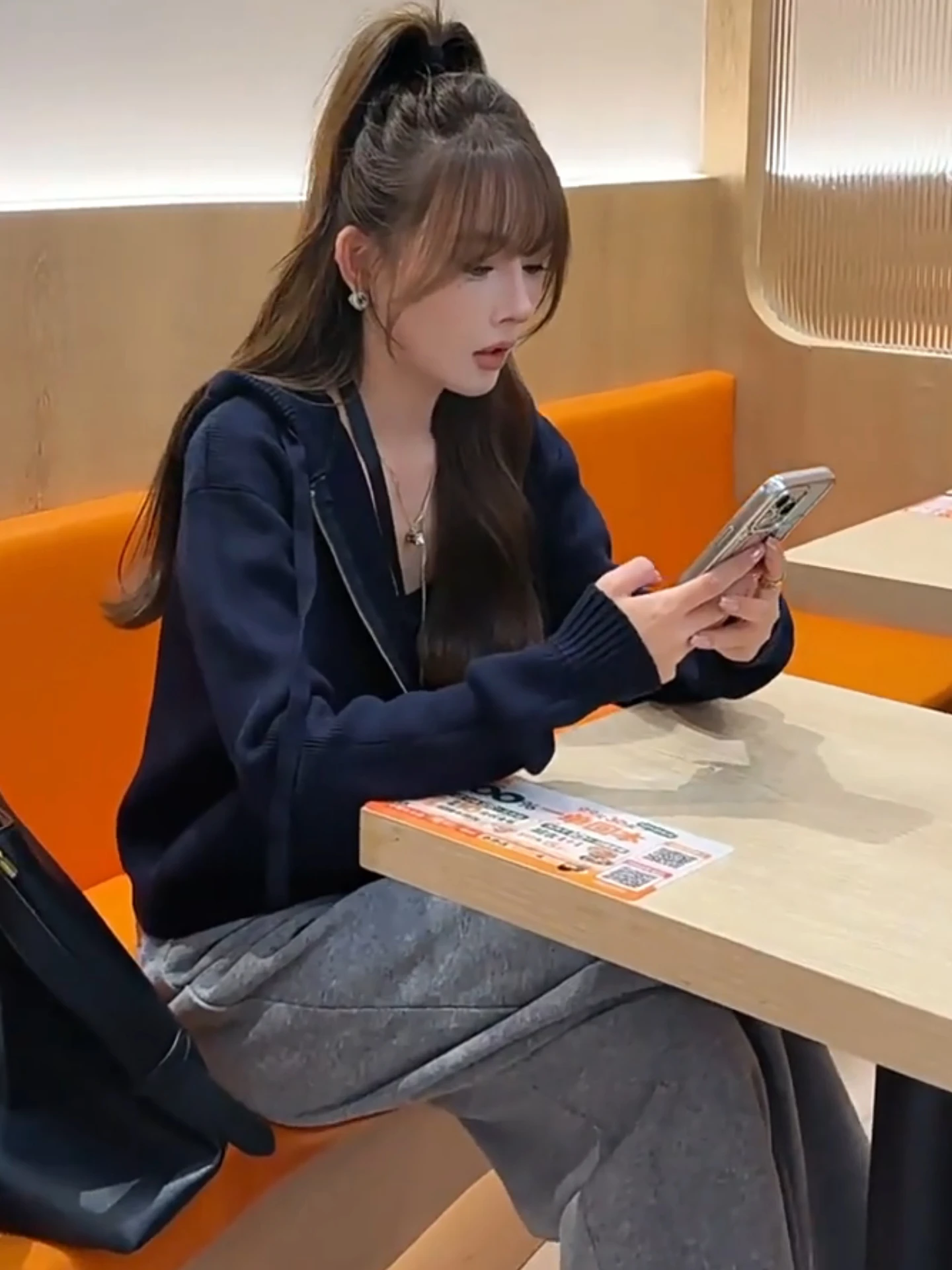 

Soft Purple Hooded Zipper Sweater Jaet Women's Loose ort Knitted Top Autumn Winter Comfortable Casual Sle Faionable