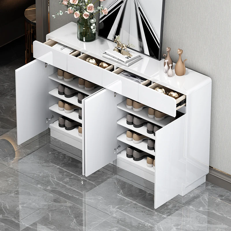 Modern Shoe Cabinet, Furniture, Minimalism, Solid Wood Entry, Large-capacity Porch Cabinet