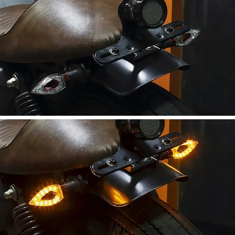 4Pcs 12V Motorcycle Light Heart-Shaped Hollow LED Turn Signal Motorcycle Modification Accessories Amber Indicator Light