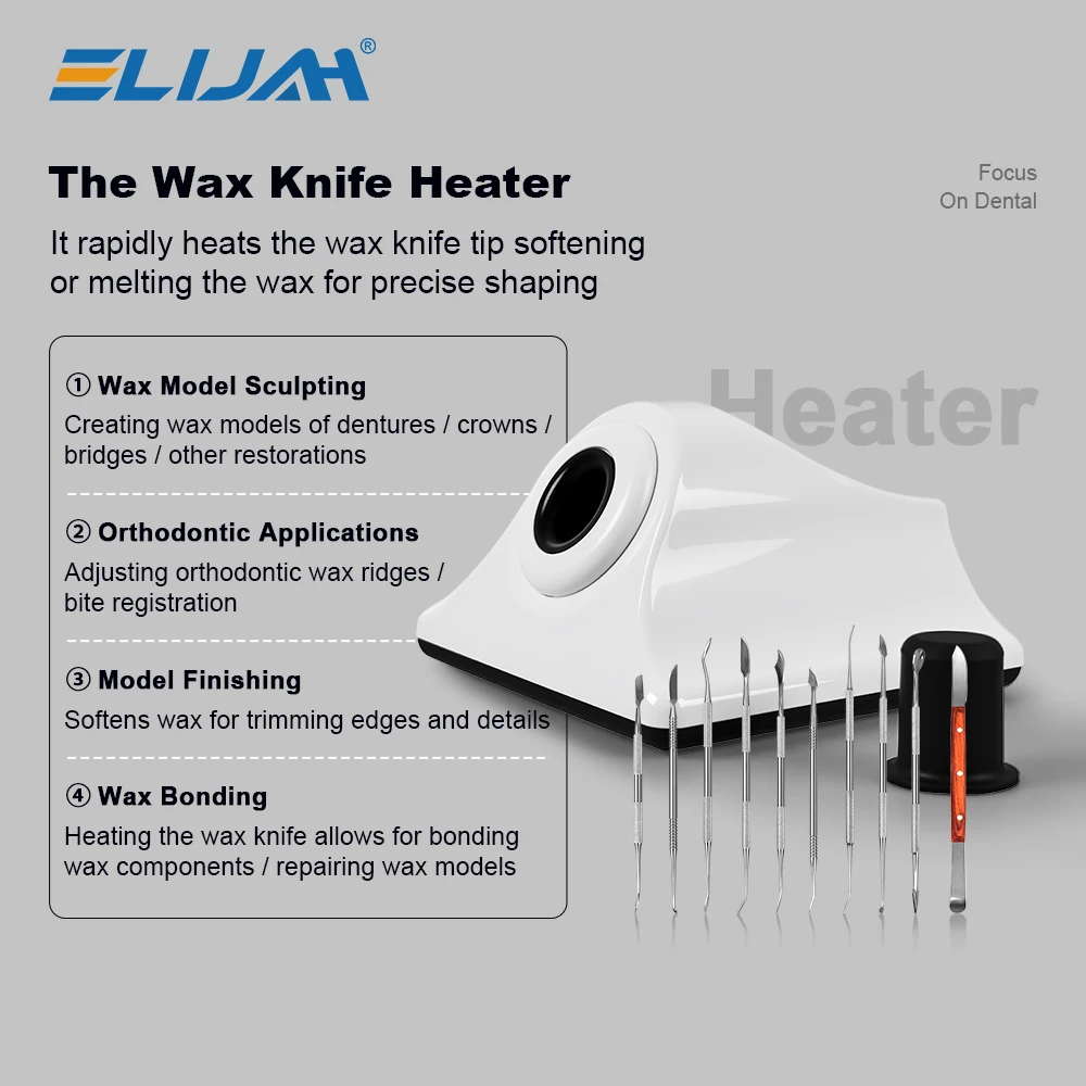 ELIJAH Dental Electric Engraving Machine Wax Dipping Heater & Wax Knife Heater for Carving and Molding Wax Patterns Dentist Tool
