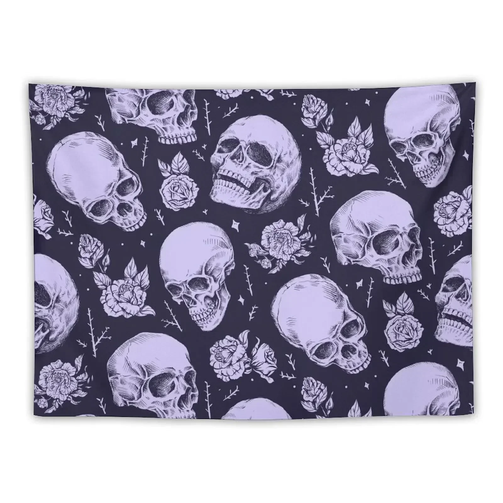 

Seamless Skull And Flowers Pattern Tapestry Bed Room Decoration Carpet Wall Tapestry