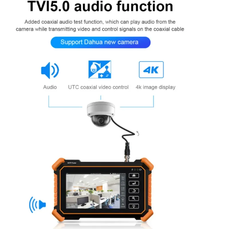 Portable 8K CCTV IPC Tester Monitor 8MP AHD CVI TVI Analog H.265 IP Camera Test WIFI UTP Cable Test