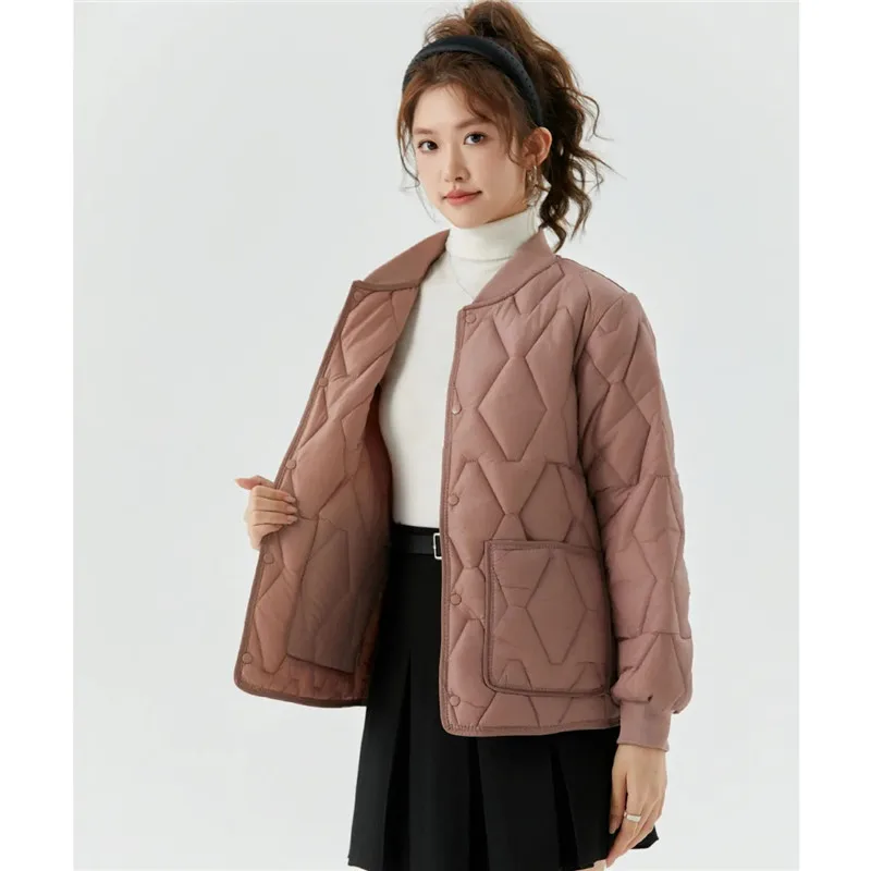 

Off-season Clearance Women's Warm Long-sleeved Cotton Liner Coat Home Thin Plus Velvet Female Threaded Collar Worn Jacket