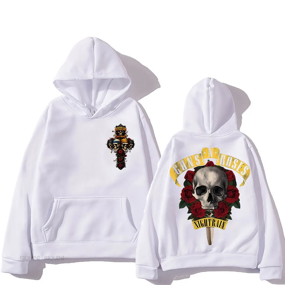 Guns N Roses Hooded Anime Print Hip Hop Grunge Sweatshirt Camiseta Hombre Fleece Soft Clothing Funko Pop Casual Punk Pullovers