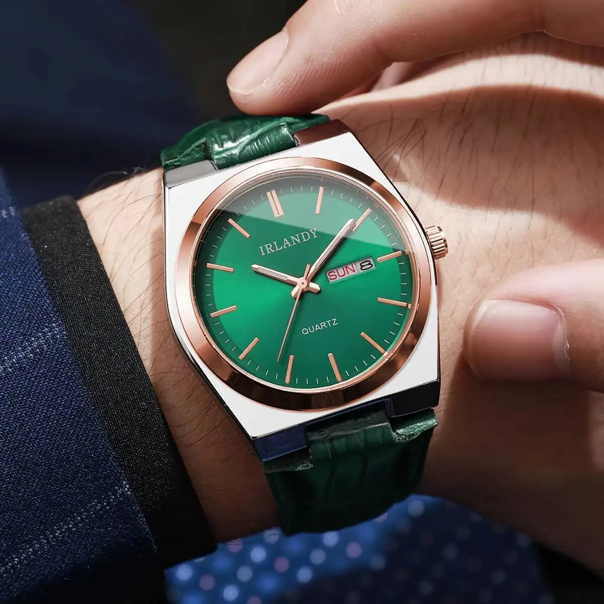 Jam Tangan Kuarsa Kalender Pria Modis Jam Tangan Bisnis Pria Tali Kulit Sederhana Jam Tangan Reloj Hombre (Tanpa Kotak)