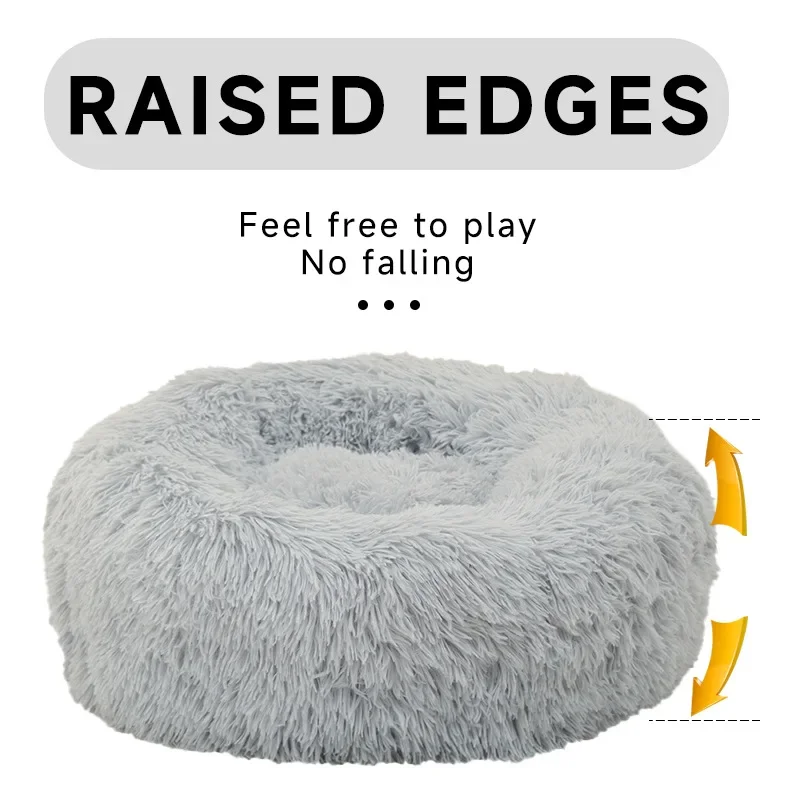 Warm Cats Bed Round Furry Mat Nap Dog House Sleeping Indoor Puppy Litter Carrier Pet Home Cat Accessories Furnitures Products