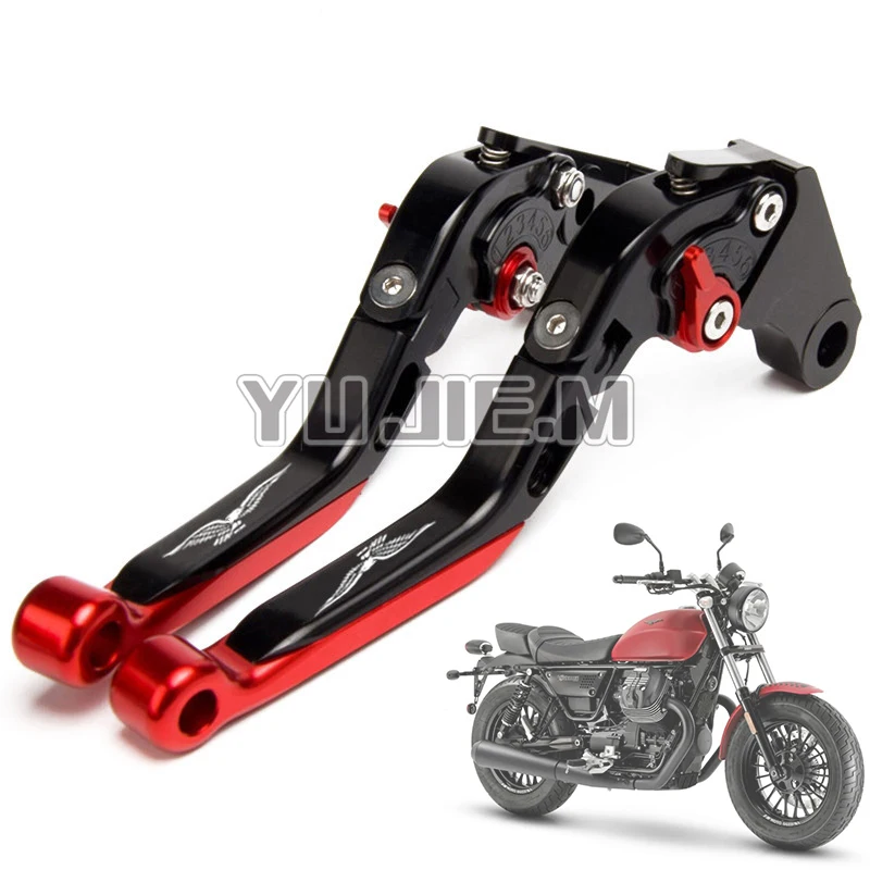 For Moto Guzzi V7 MILANO/CARBON/ROUGH 2018-2019 V9 BOBBER/ROAMER 2016-2017 CNC Motorcycle Foldable Extending Brake Clutch Levers