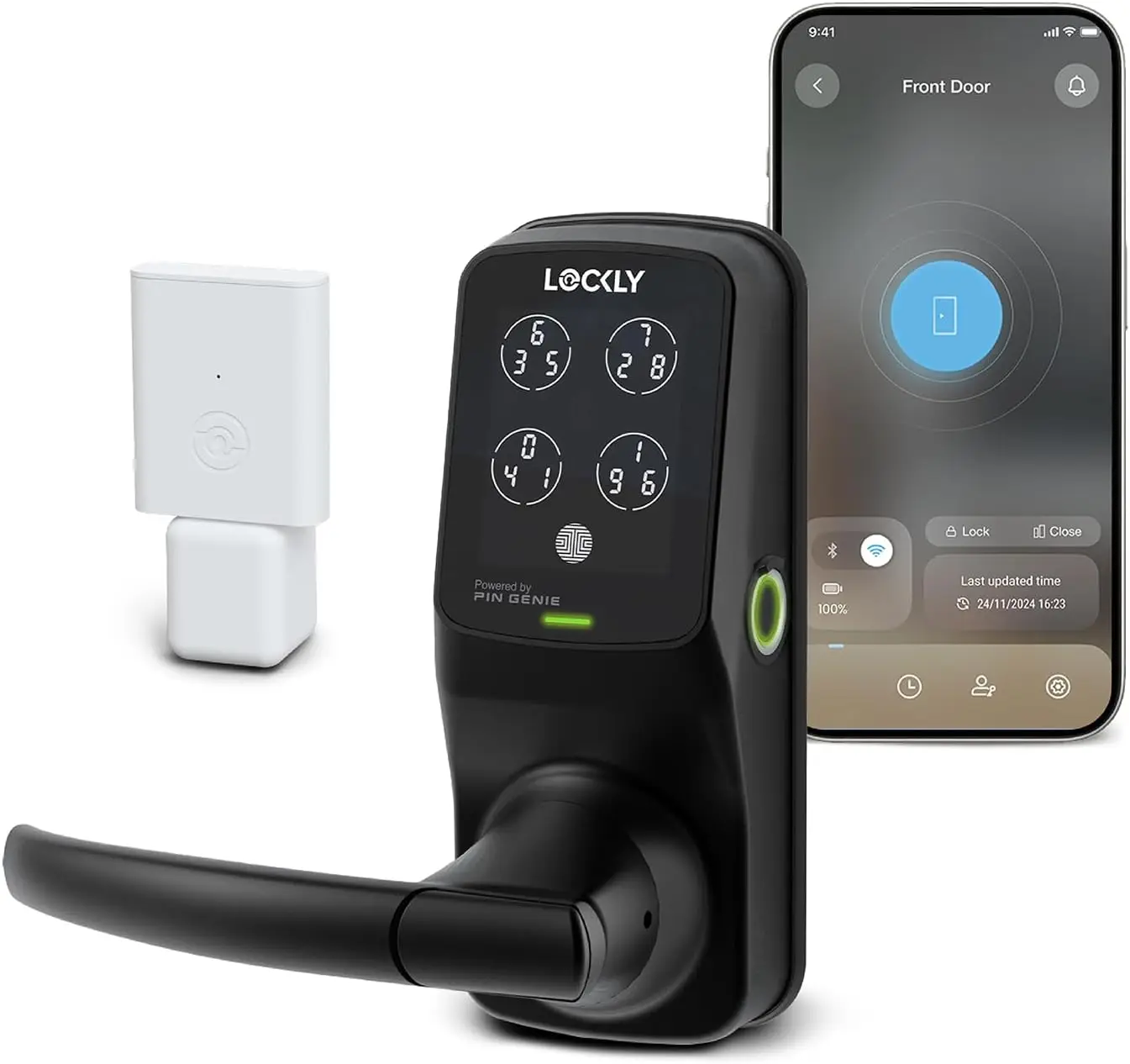 

Lockly Secure Pro Smart Lock Wi-Fi, дверной замок с цифровой клавиатурой без ключа, 3D биометрический датчик отпечатков пальцев, замок передней двери с