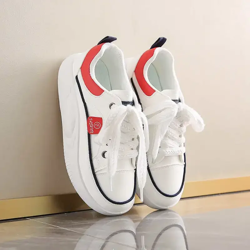 Primavera-otoño, zapatos deportivos de tacón grueso para mujer