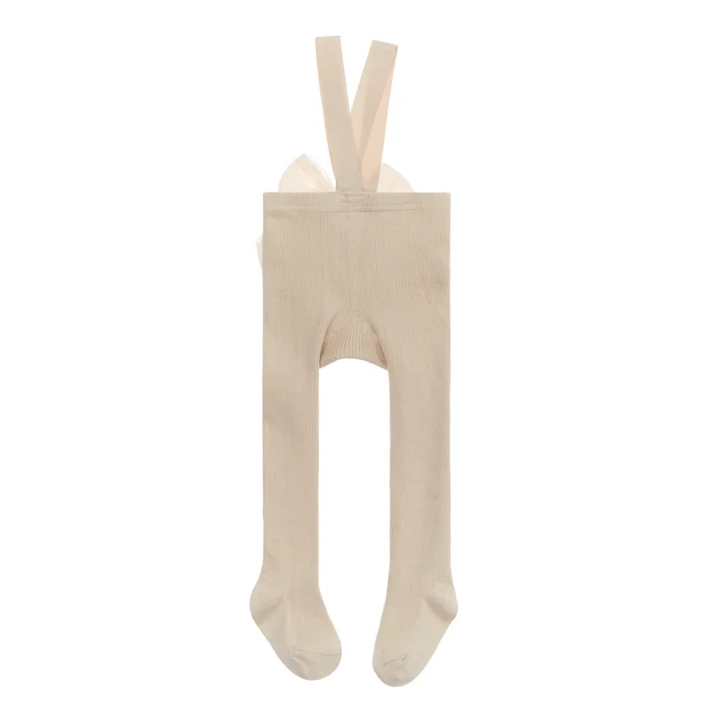 Cathery Infant Kids 3D Bow Suspender Pantyhose Spring Autumn Baby Girls Boys Cute Solid High Waist Bandage Overall Leggings 2025