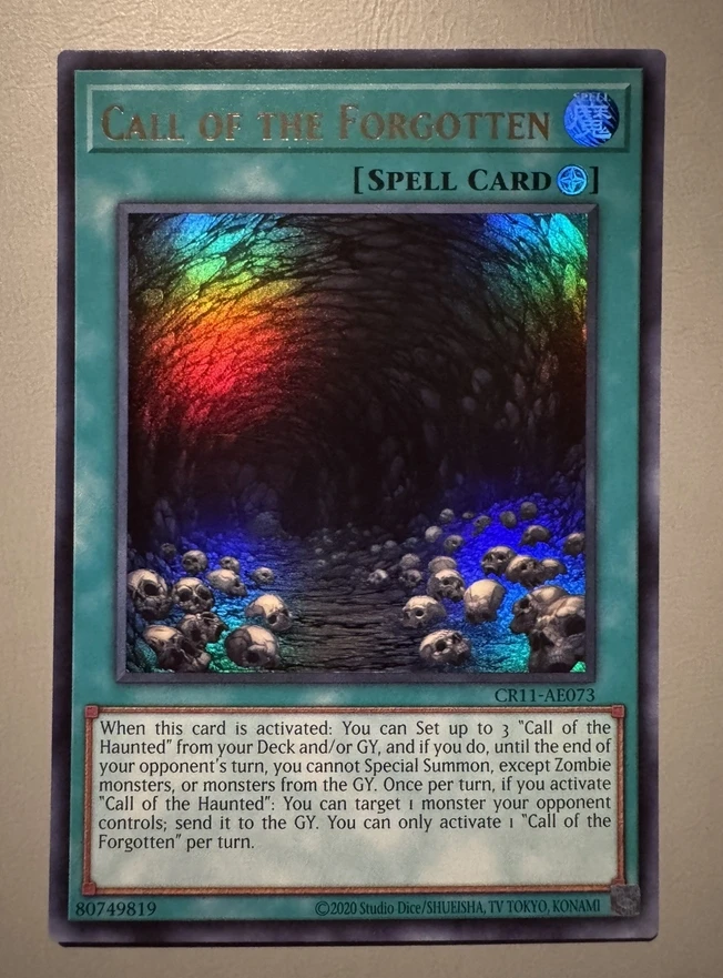 Yugioh KONAMI Duel Monsters CR11-AE073 Call of the Forgotten Ultra Rare Asian English Collection Mint Card