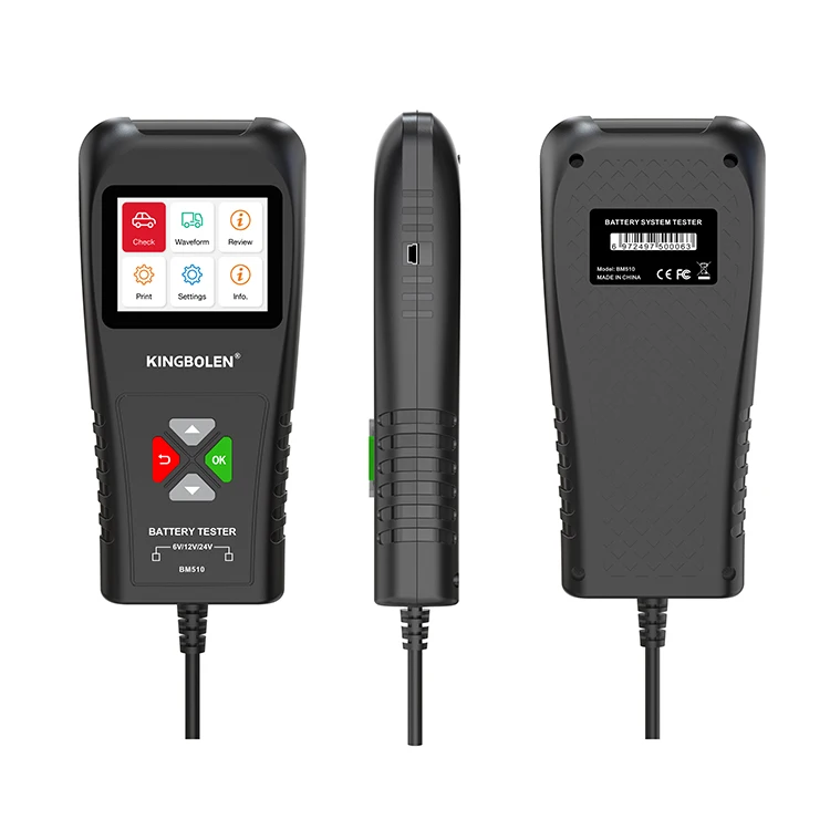 Kingbolen Nieuwe Batterij Tester Ediag Bm510 Batterij Analyzer 6V 12V 24V Opladen Rimpeltest