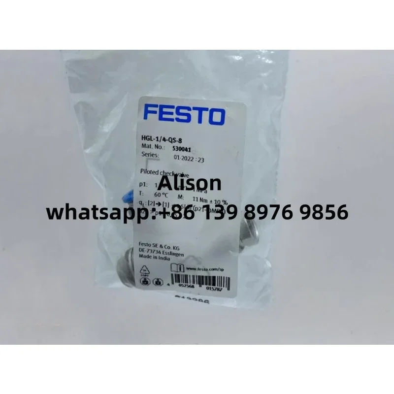 

FESTO 530040 HGL-1/8-QS-6 530041 HGL-1/4-QS-8