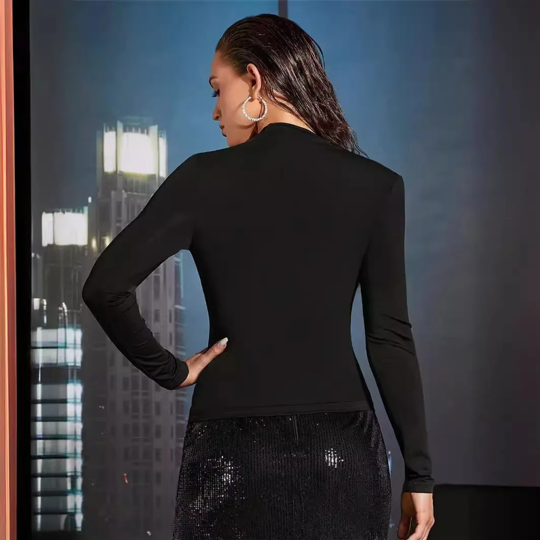 T-shirt Long asymétrique en gaze Ne pour femmes, Station indépendante transfrontalière, coupe cintrée, haut de couleur Pure, printemps été