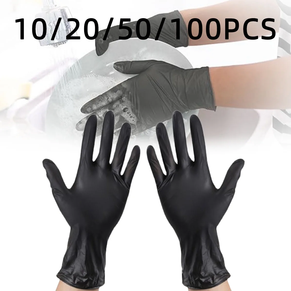 

Disposable Black Gloves Nitrile Gloves Durable And Thick Latex Free Suitable For Cleaning Kitchen Tattoos And Beauty Salons