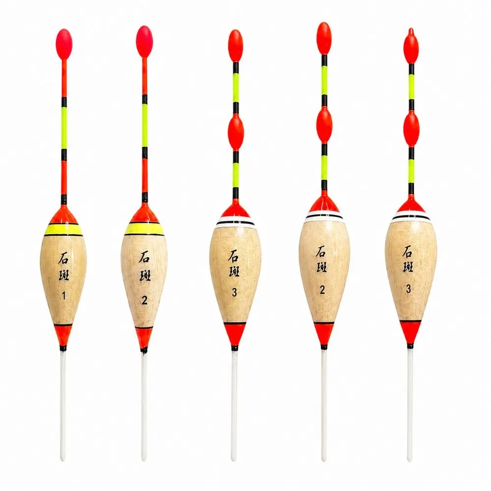 3pcs Shallow Water Fishing Floats Portable Design Exquisite Craftsmanship Balsa Wood Floats Long Tail Shape 3pcs Set