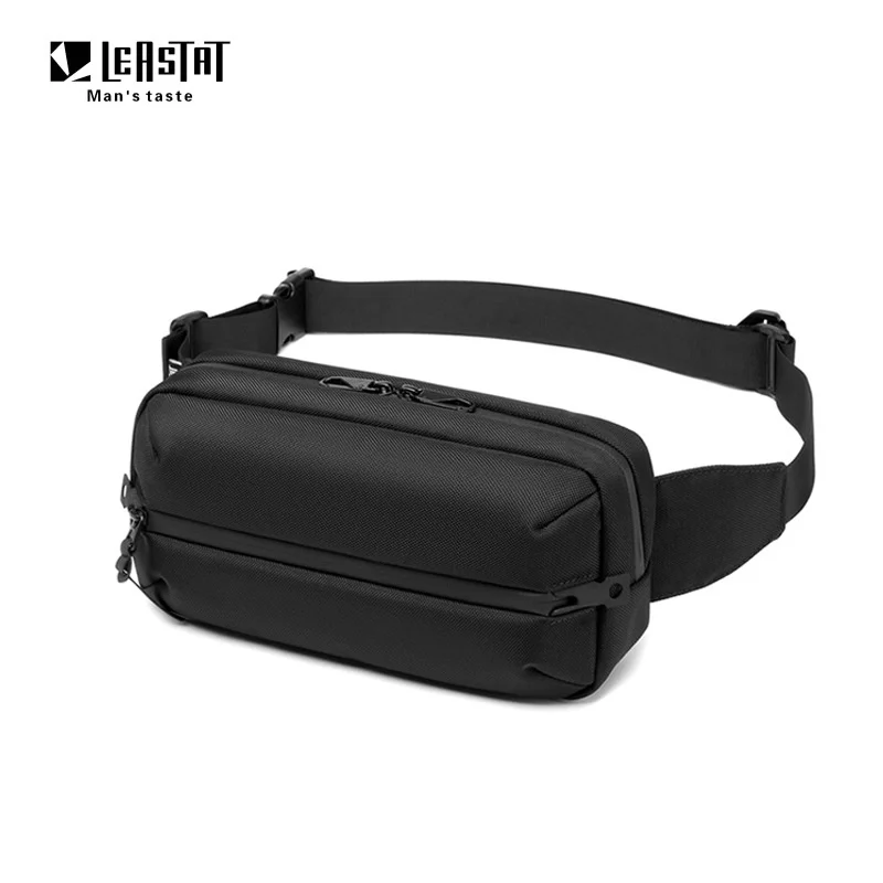 Leastatt-riñonera impermeable para hombre, bolsa de cintura para deportes al aire libre, bolso cruzado informal de viaje, alta calidad