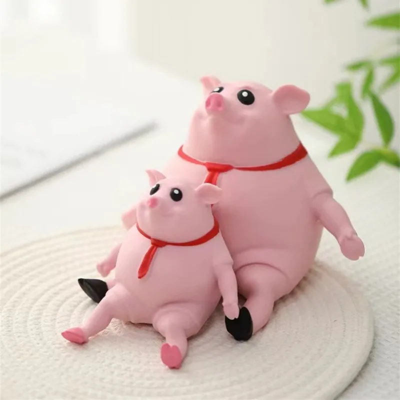 Children\'s Decompression Toys Creative Spread Powder Skin Pig Funny Inspirational Red Scarf Office Pinch Music Vent Gift Kid