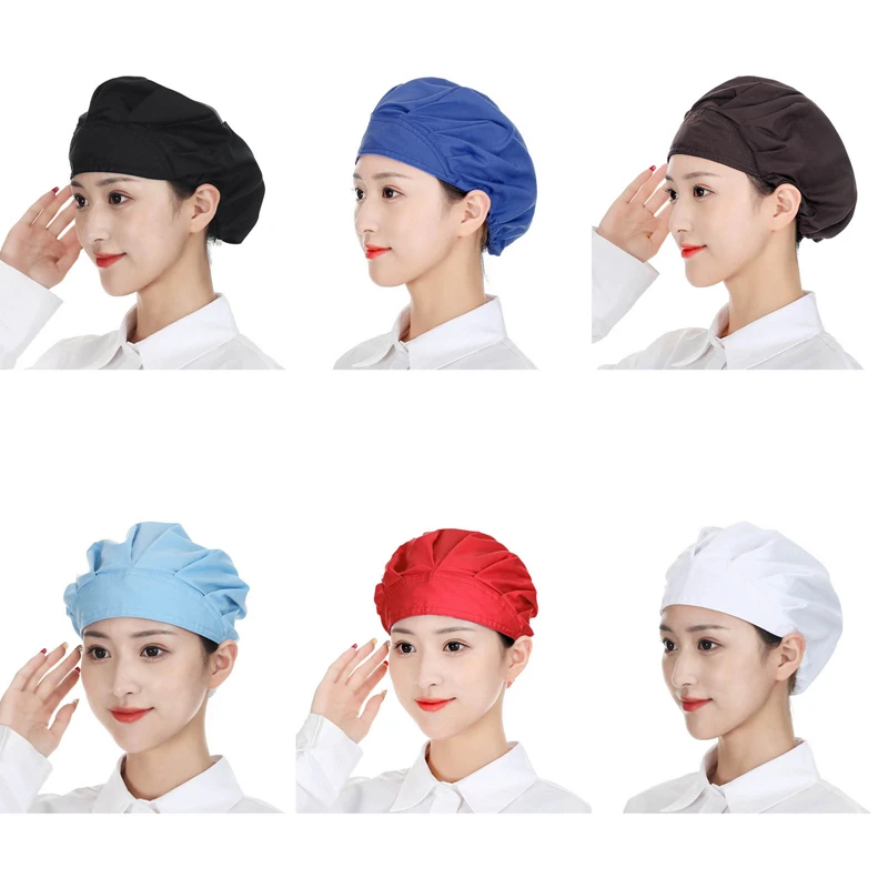 Baking Shop Food Hats Kitchen Restaurant Waiter Waitress Uniform Hat Factory Woking Cap Dustproof Headwrap Brimless Hair Cover