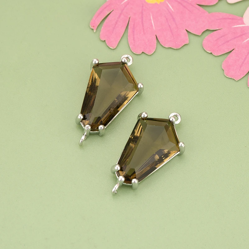 assoonas, 4 Stück/Set, MG85, Schmuckzubehör, 18k Gold rhodiniert, Kupfer, Anhänger, Glas, handgefertigt, Schmuckherstellung, DIY-Anhänger – Detail 10