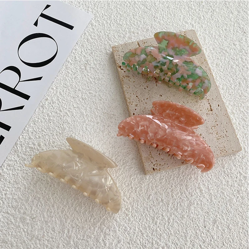 1 Pack High-end French Elegant Acetate Hair Clip Large Fashionable Hair Accessory Back Head Clip Shark Clip
