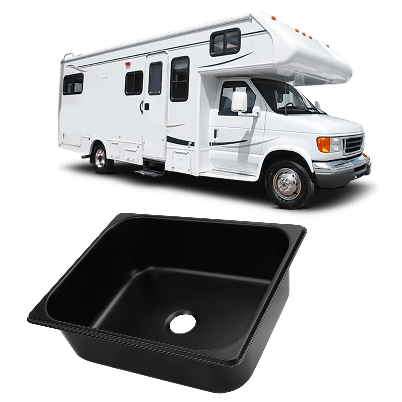 320X260X100 مللي متر RV بالوعة تنوعا مربع المطبخ الحمام حوض غسيل بالوعة مع منفذ 40 مللي متر لقارب قافلة Campervan